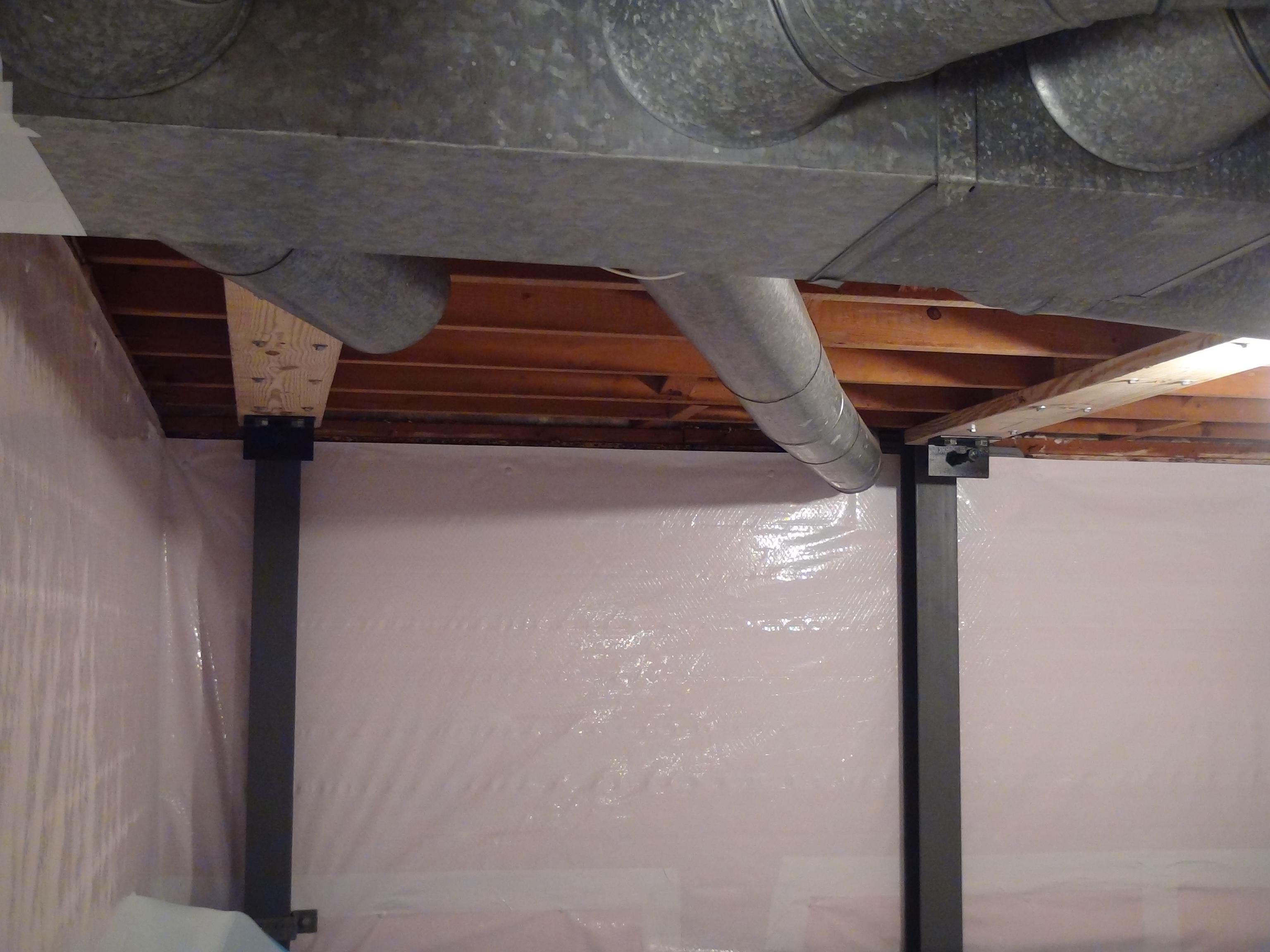 Crawl Space With Vapor Barrier and Foundation Repair