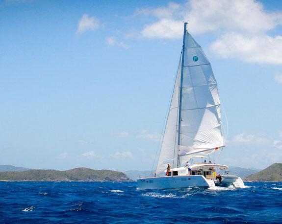 Katlo catamaran in the beautiful British Virgin Islands azure waters