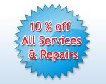 First time clients save 10% on your first service call and parts