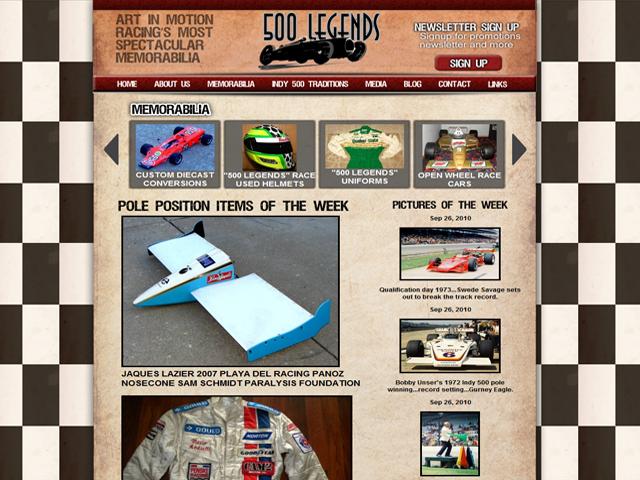 500 Legends Racing Memorabilia WEBSITE by Halogen Designs