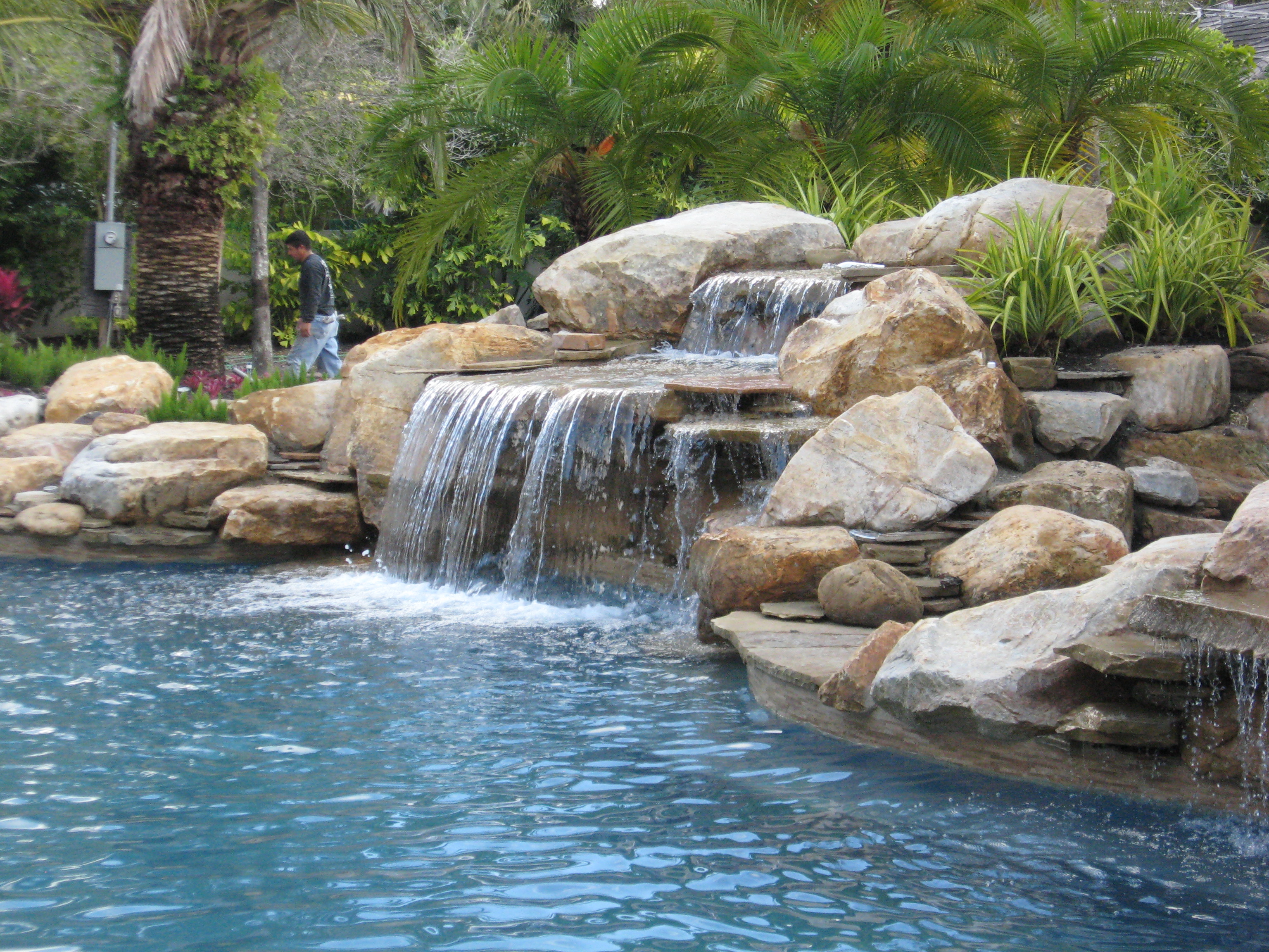 Pool Waterfall in Miami Florida