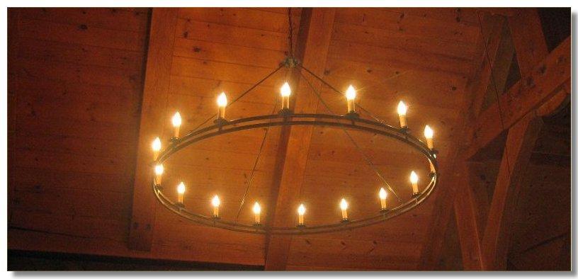 Large Custom Double Ring Wrought Iron Chandelier, 6 foot Dia., 16 light