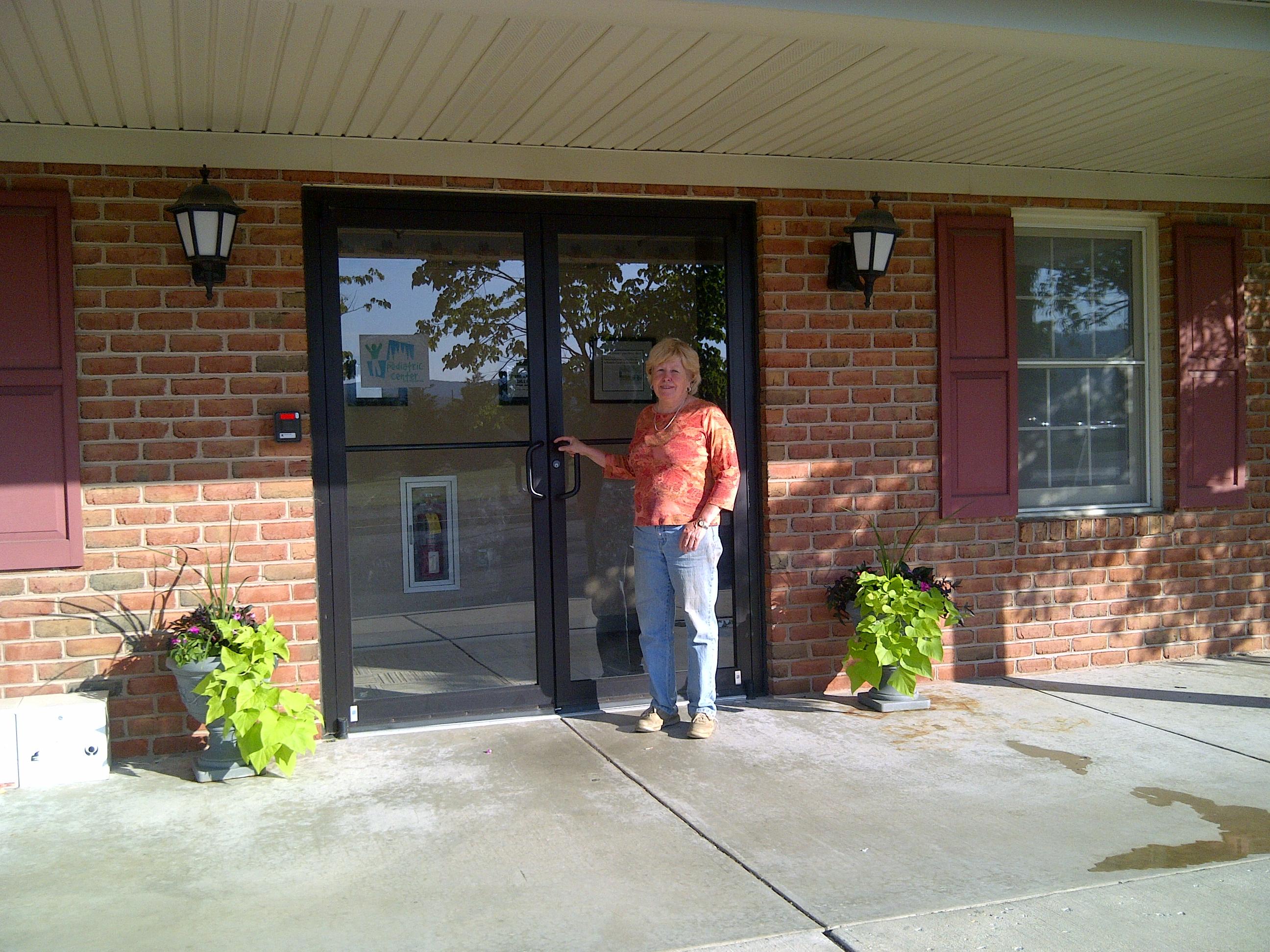 Dr. Miller opening the laboratory for the day