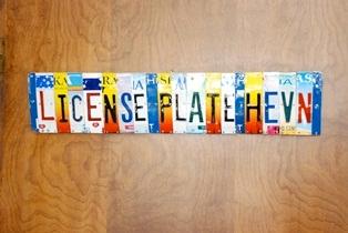 Upcycled License Plate Art