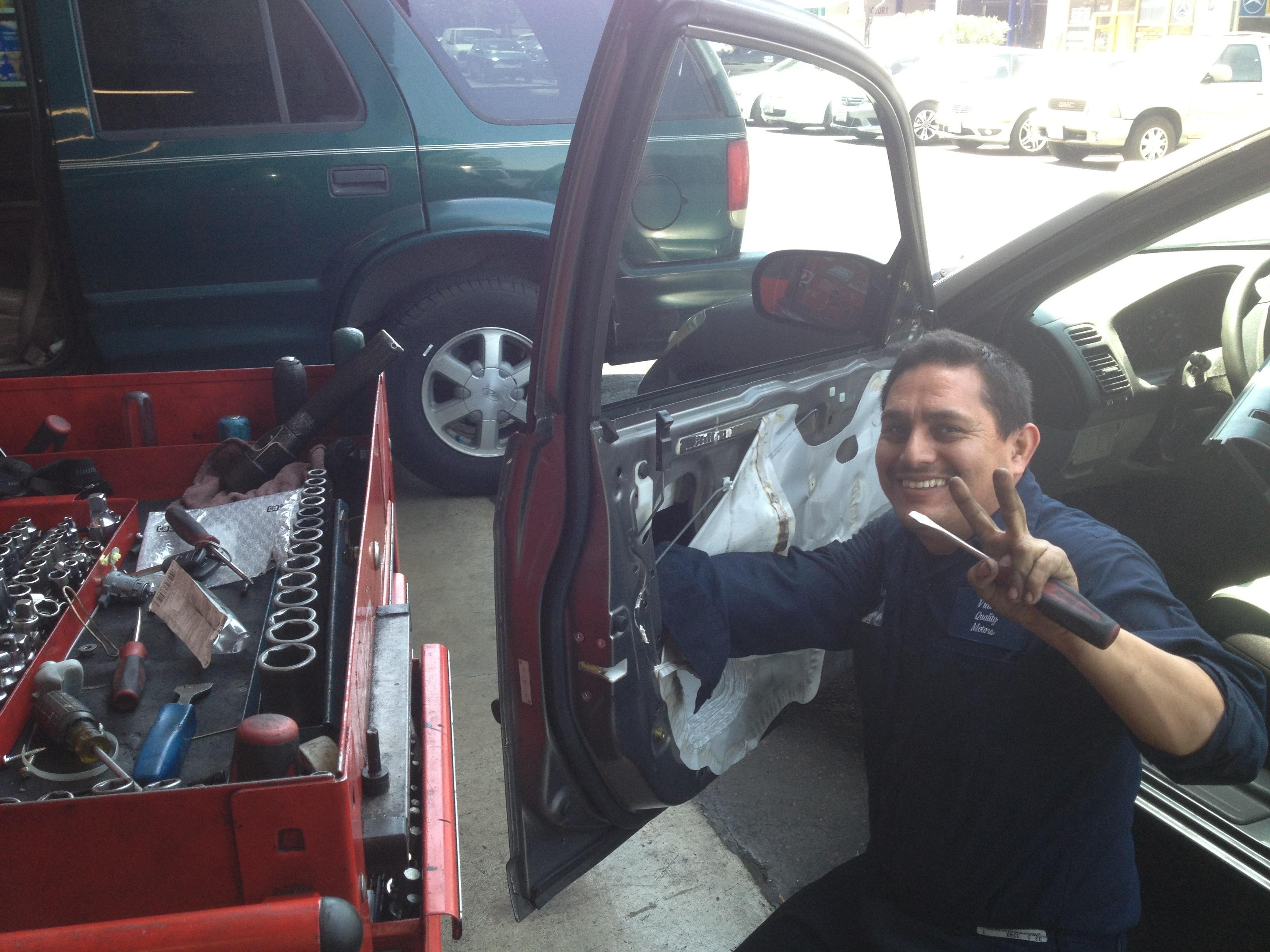 Jose working on a Window Regulator