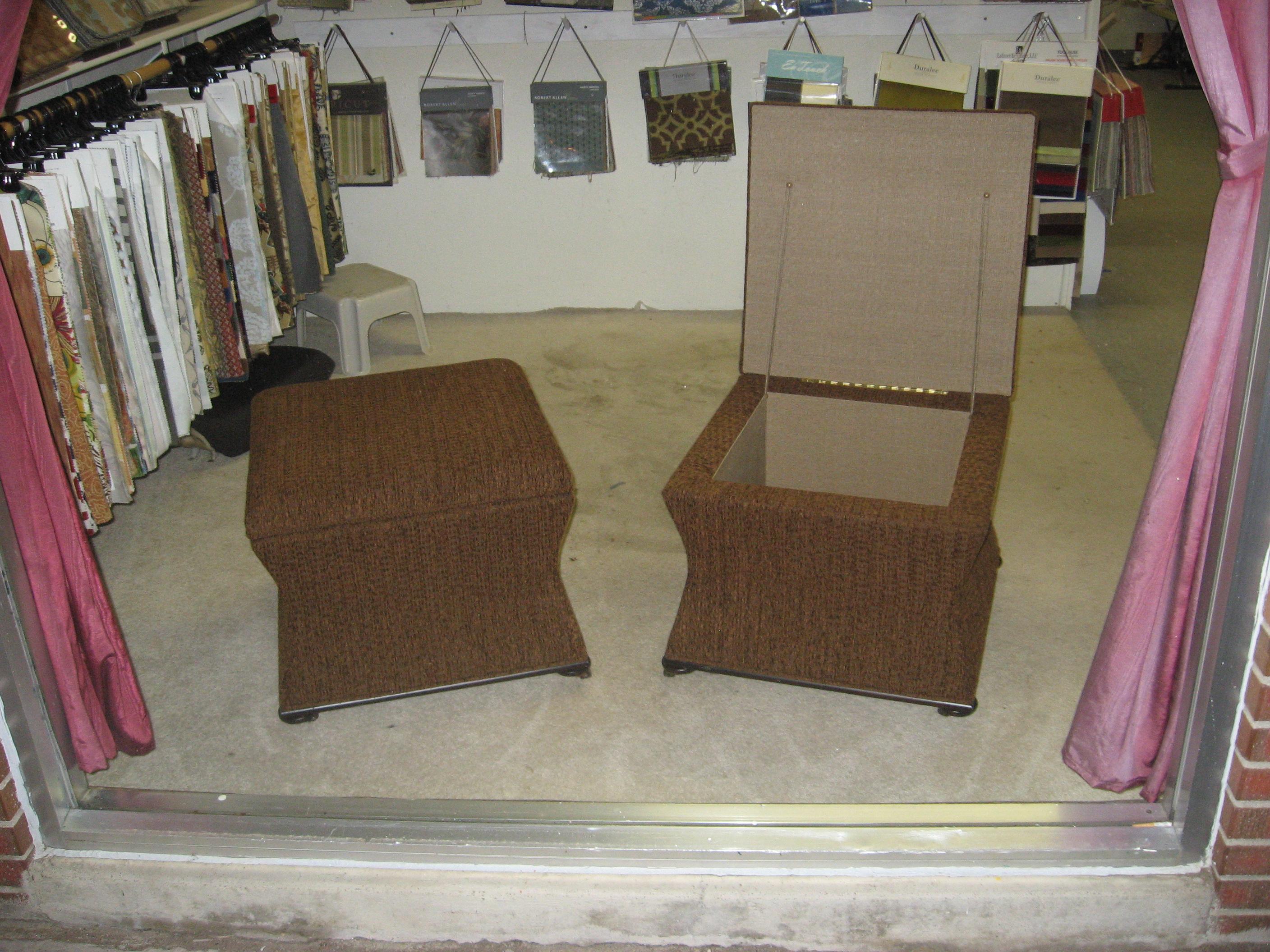 Custom made ottomans with inside storage