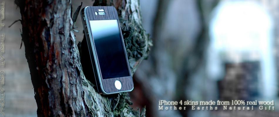 iphone 4 skins wood and carbon fiber