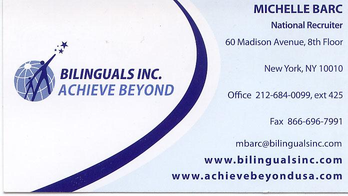 Bilinguals Inc. / Achieve Beyond Business Card Designed by J2 Productionz