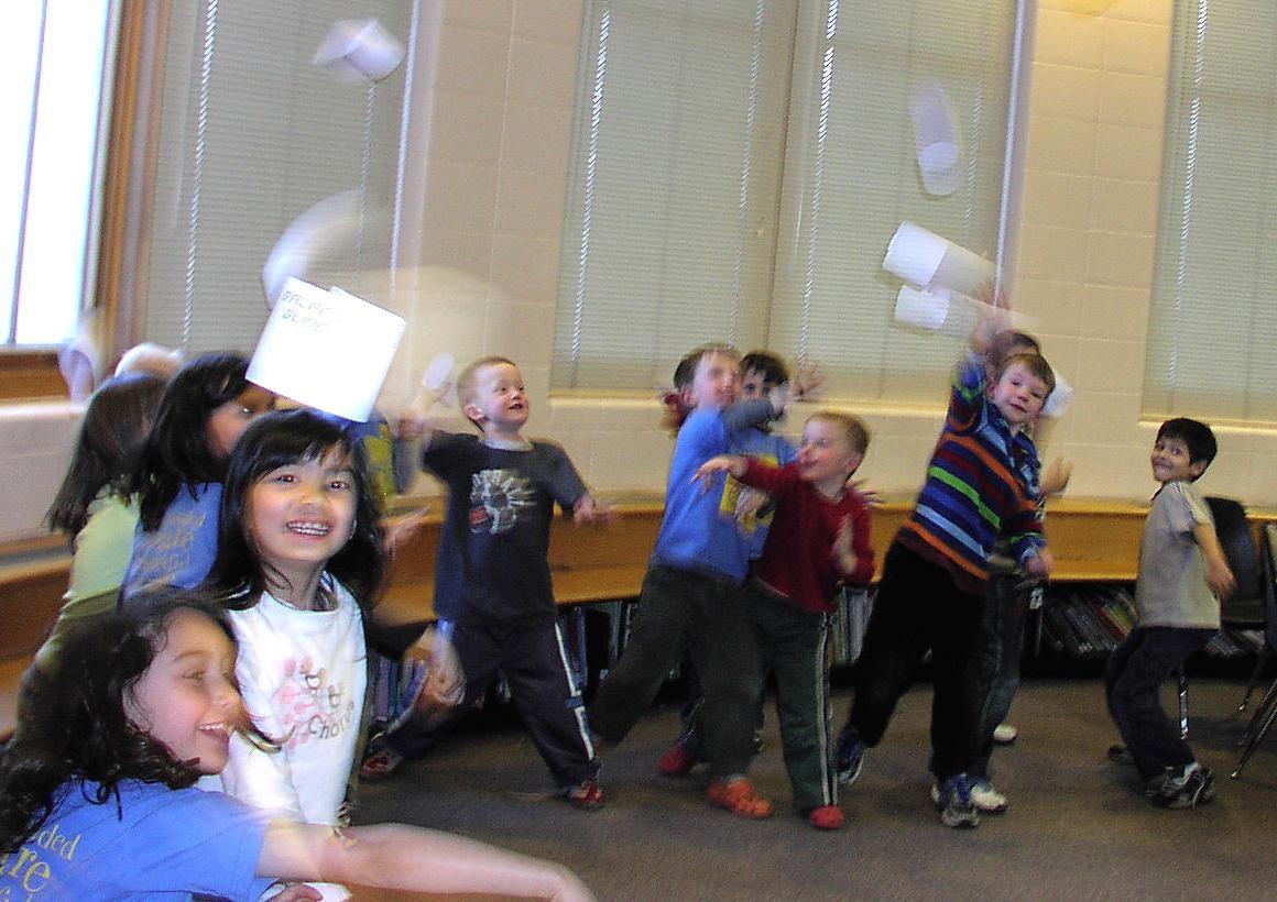 SpaceTimeKids' after-school classes fly their handmade Galactic Gliders!