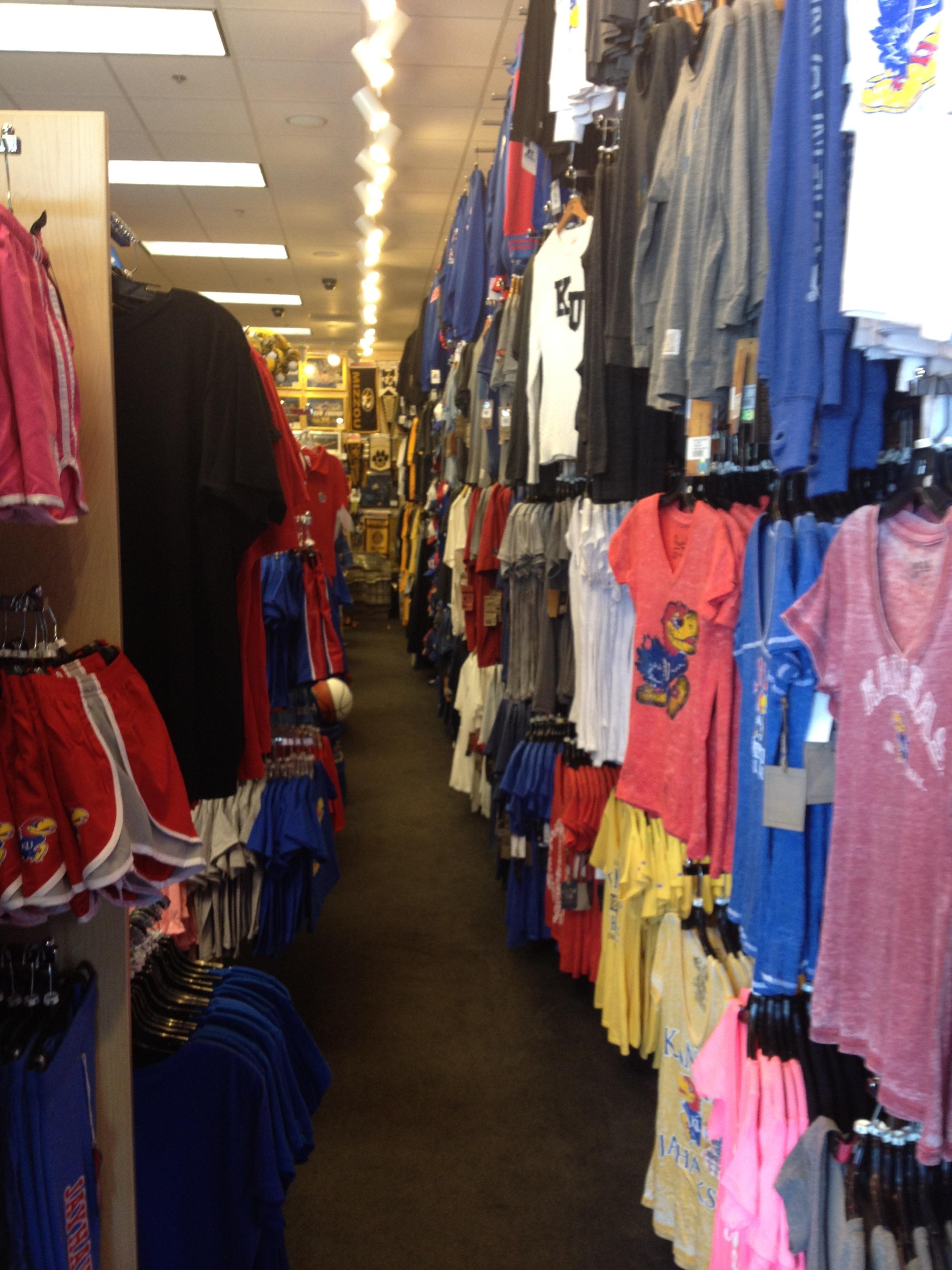 We have plenty of Kansas Jayhawks t-shirts, KU tank tops, Jayhawk hats, Kansas shorts and any KU fan apparel you might need!