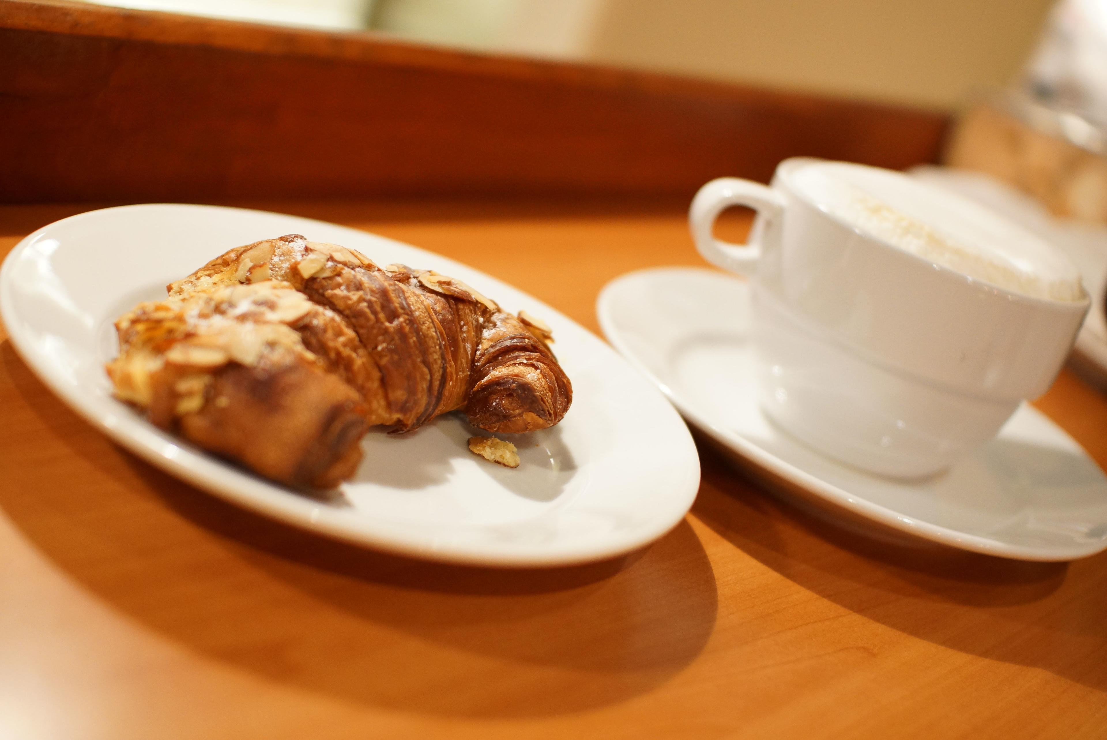 Almond croissant and New Orleans coffee