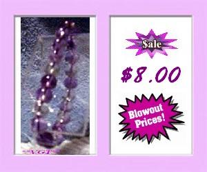 BA23--8" Genuine Amethyst Bracelet/Anklet