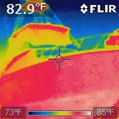 Infrared image of a 63' Sportfish