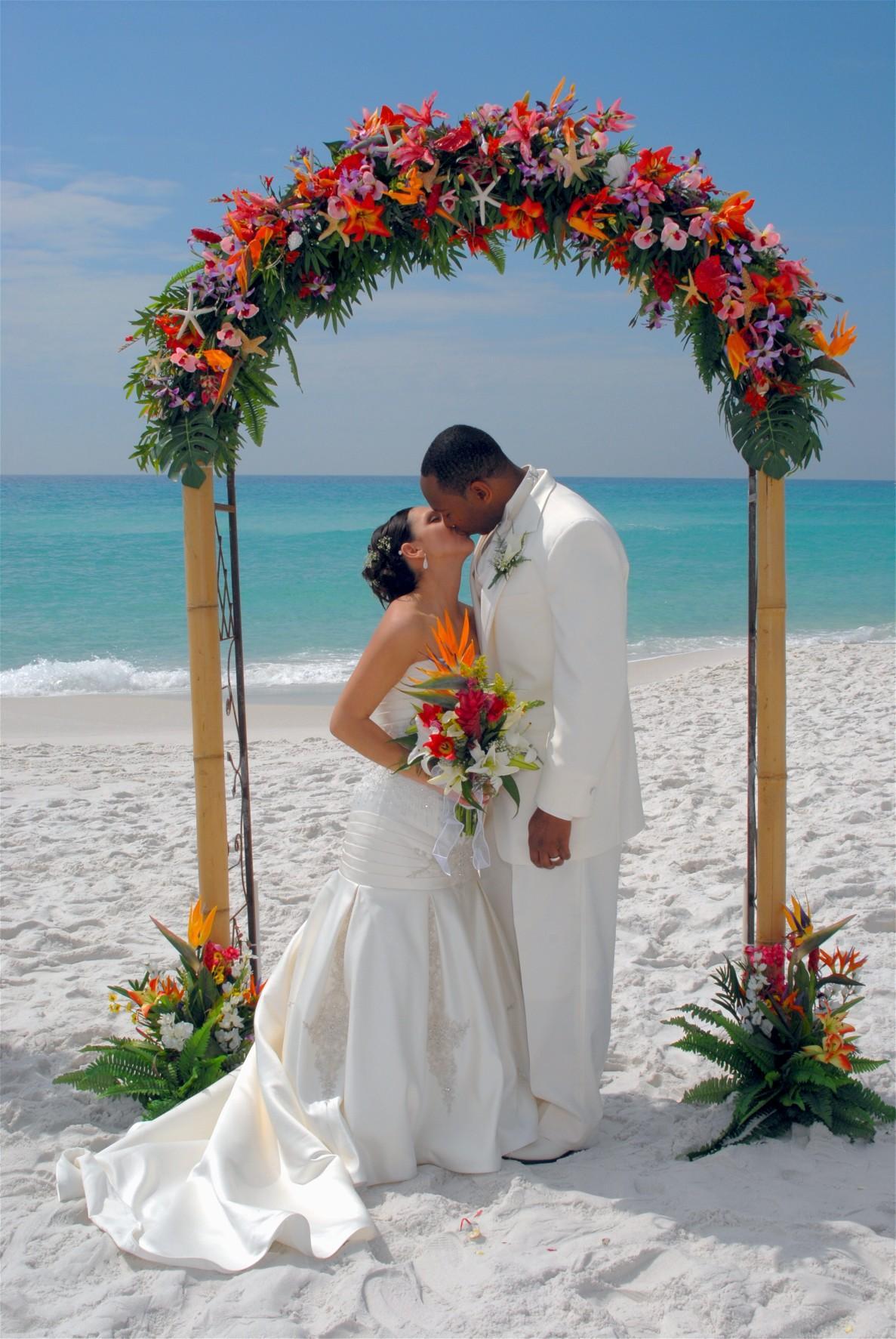 tropical Destin Florida barefoot beach wedding