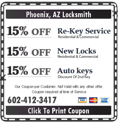 Our 24 hour a day Emergency Residential locksmith service is prepared for you and ready to assist you for all your needs 24 hours 7 days a week in entire Phoenix, AZ area.