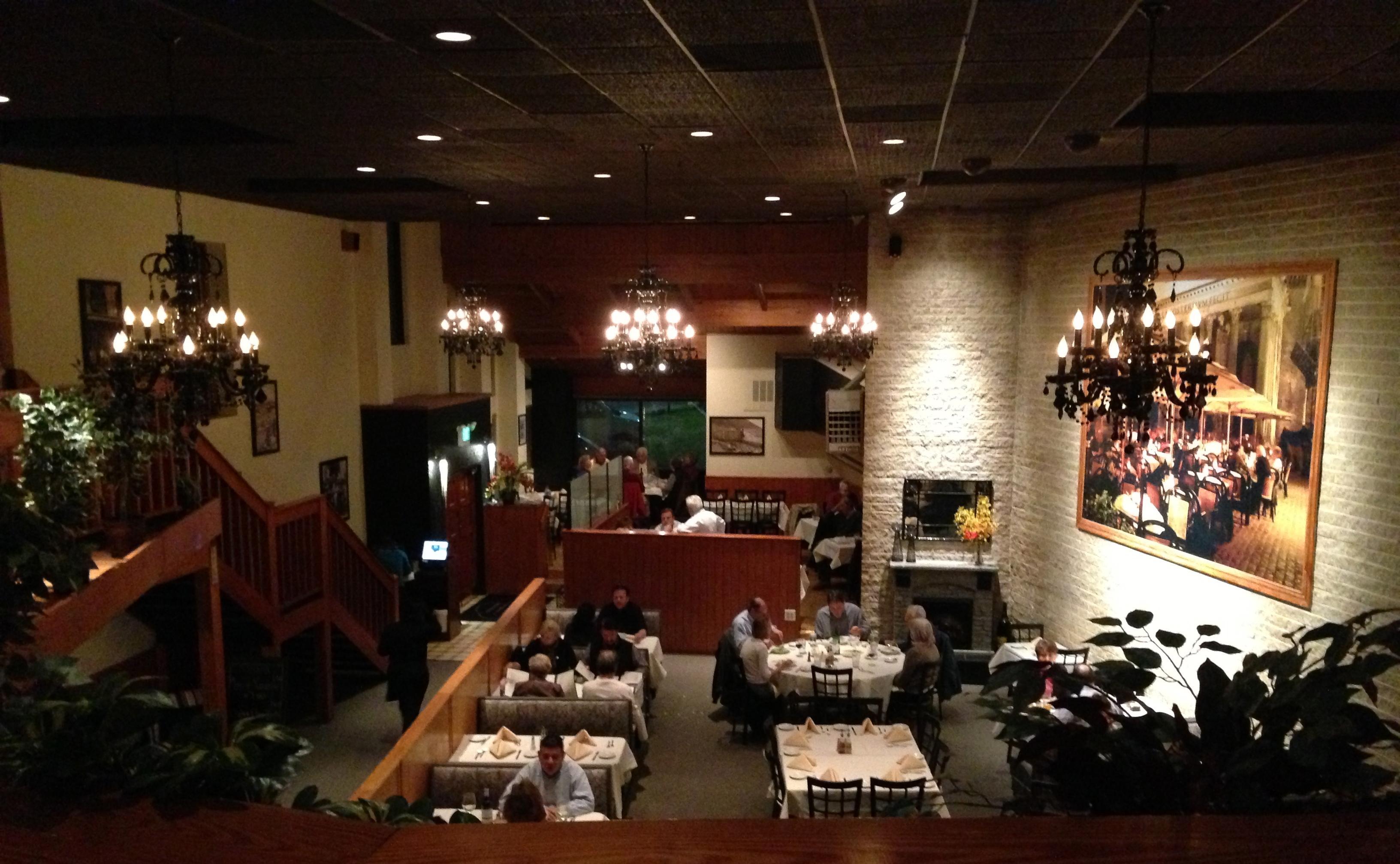 View of Main Dining Room & Veranda Room from upstairs Mezzanine Dining Room