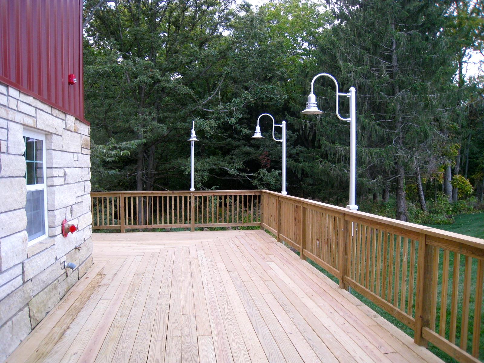 The deck off of the timber Frame