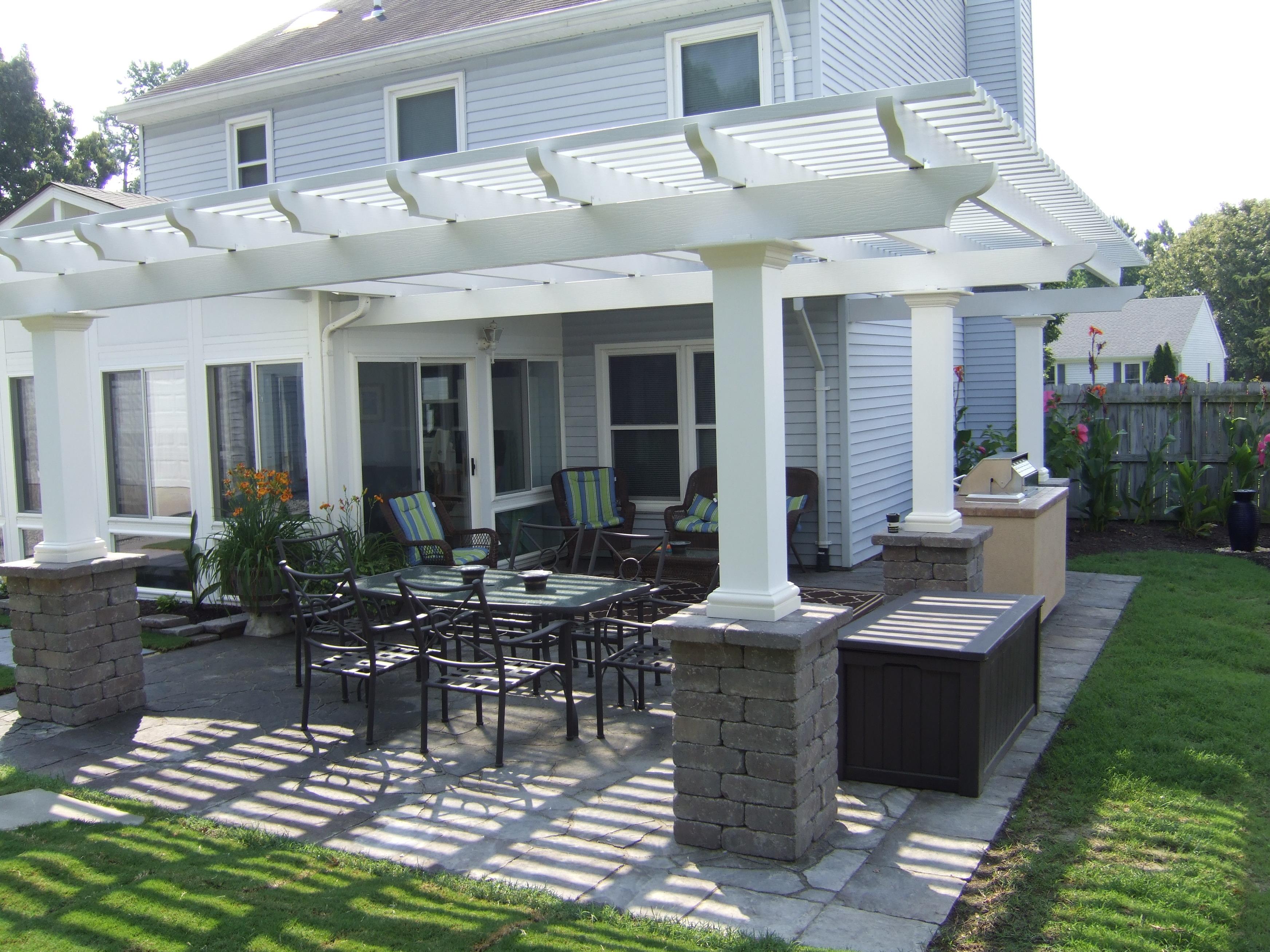 Pergola over paver patio