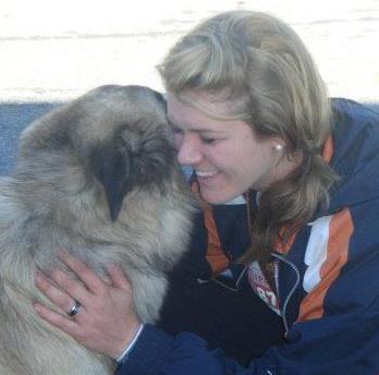 Kelsey, one of our pet sitters, and Gravy!