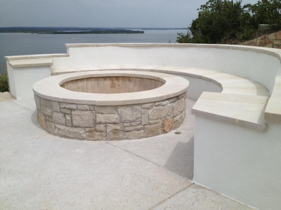 Round Stucco Bench