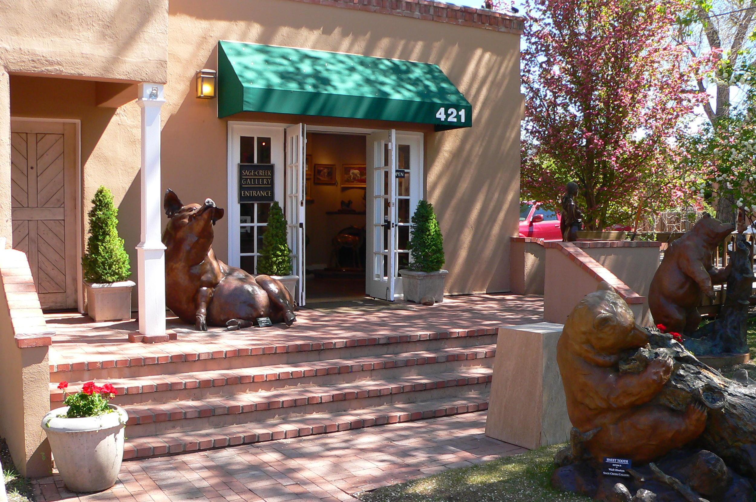 Sage Creek Gallery on the corner of Canyon Road and Delgado St.