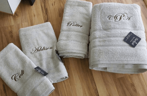 Embroidered Stitched Hand Towels and Linens