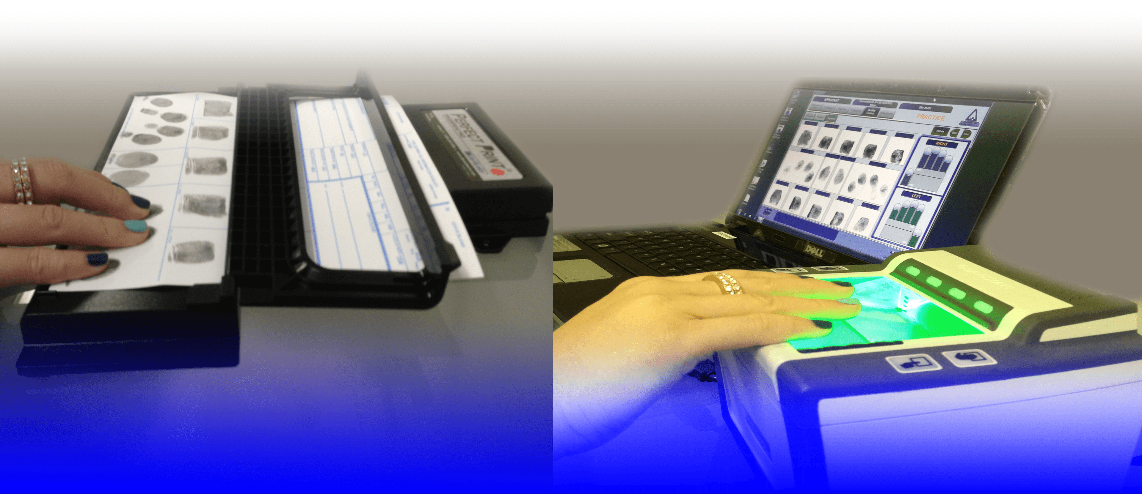 Live Scan and FBI Ink card fingerprinting