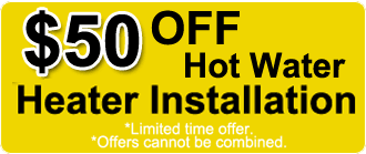 Our current water heater installation special