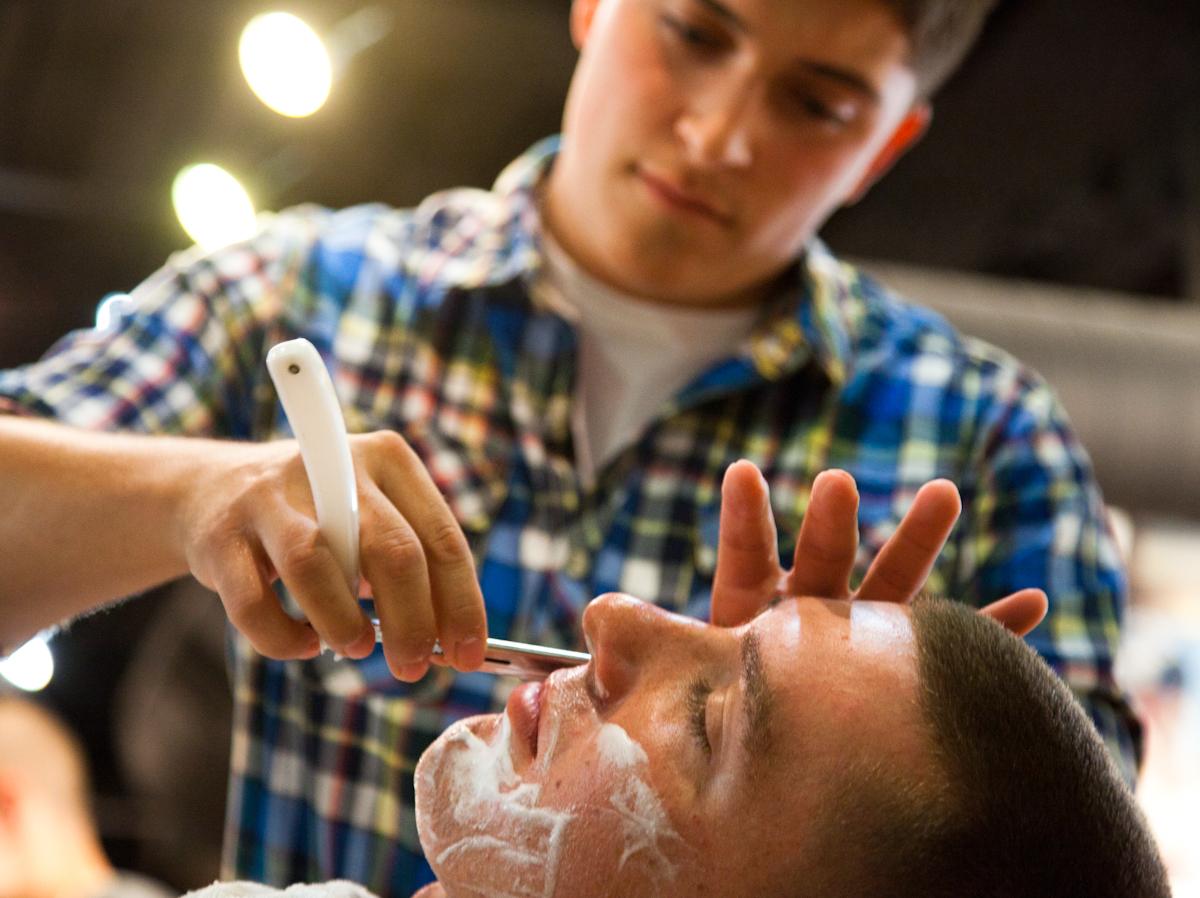 old school face shave