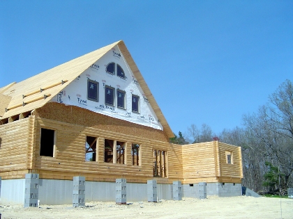 Log Home, in process