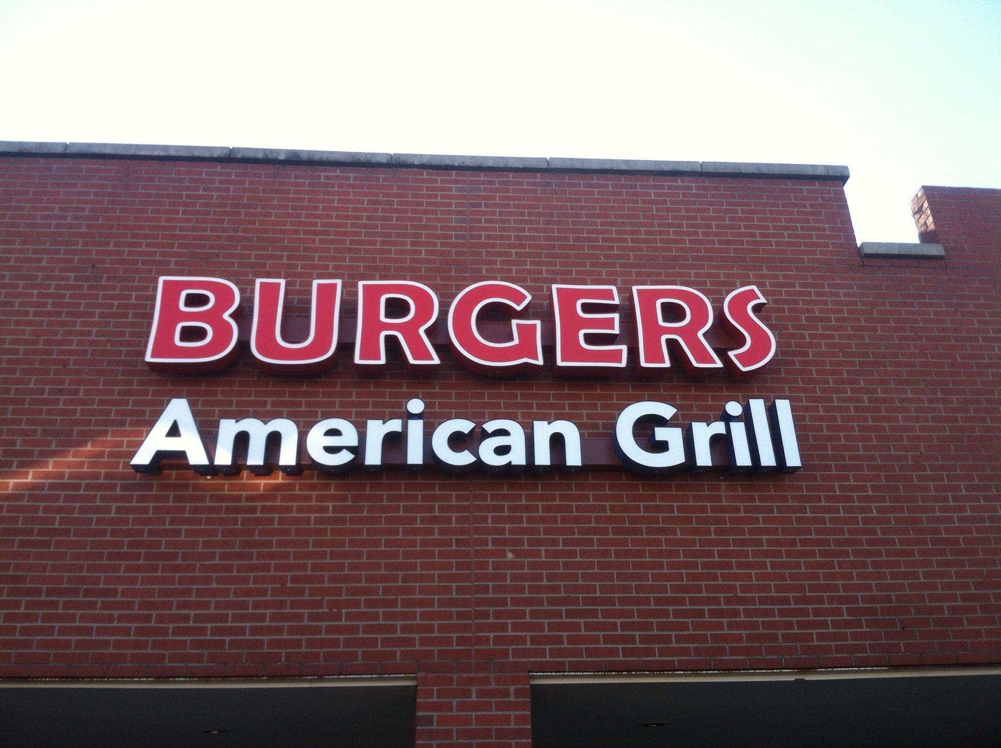 Burgers American Grill Storefront Sign