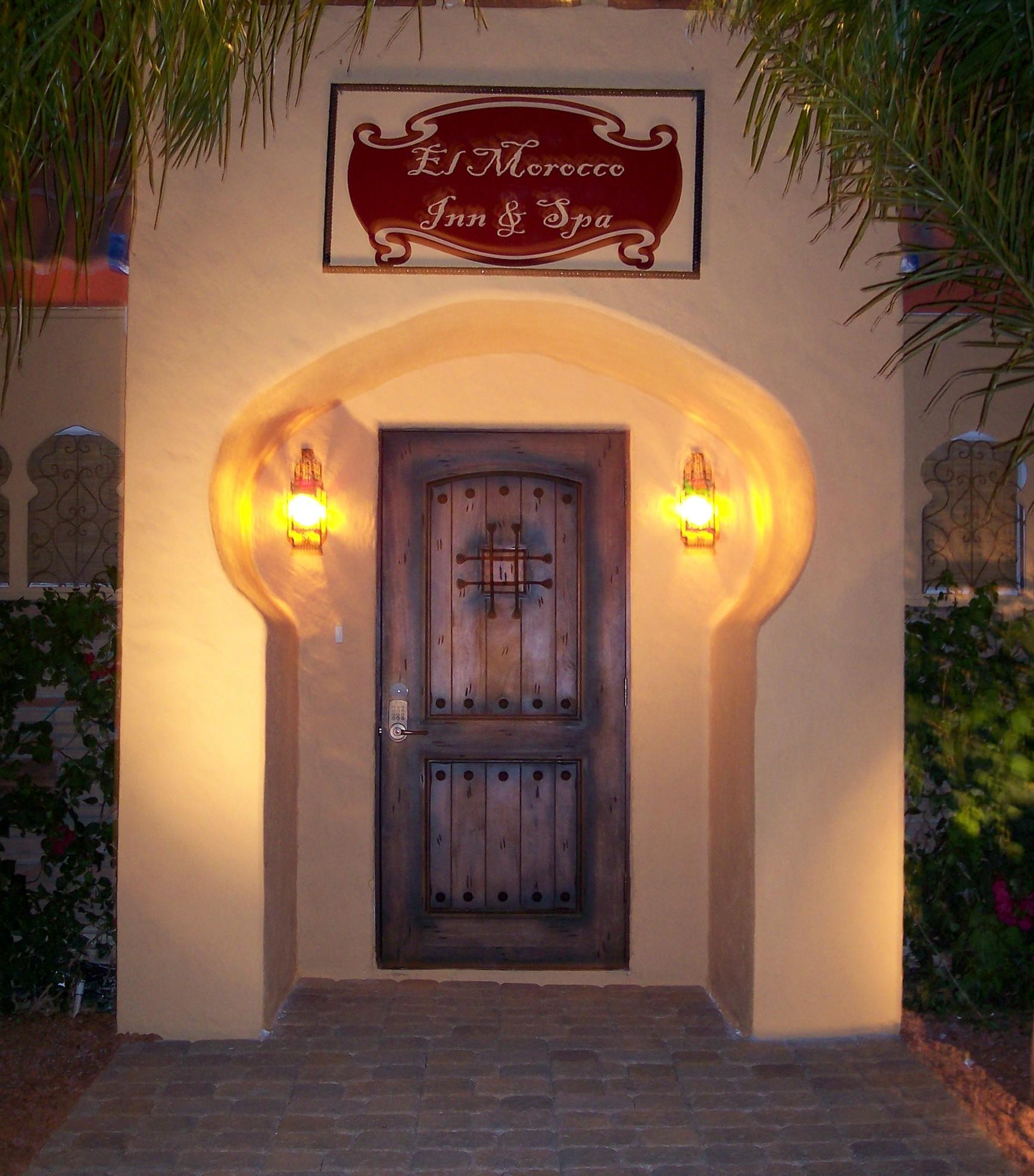 Front Door @ the intimate El Morocco Inn & Day Spa