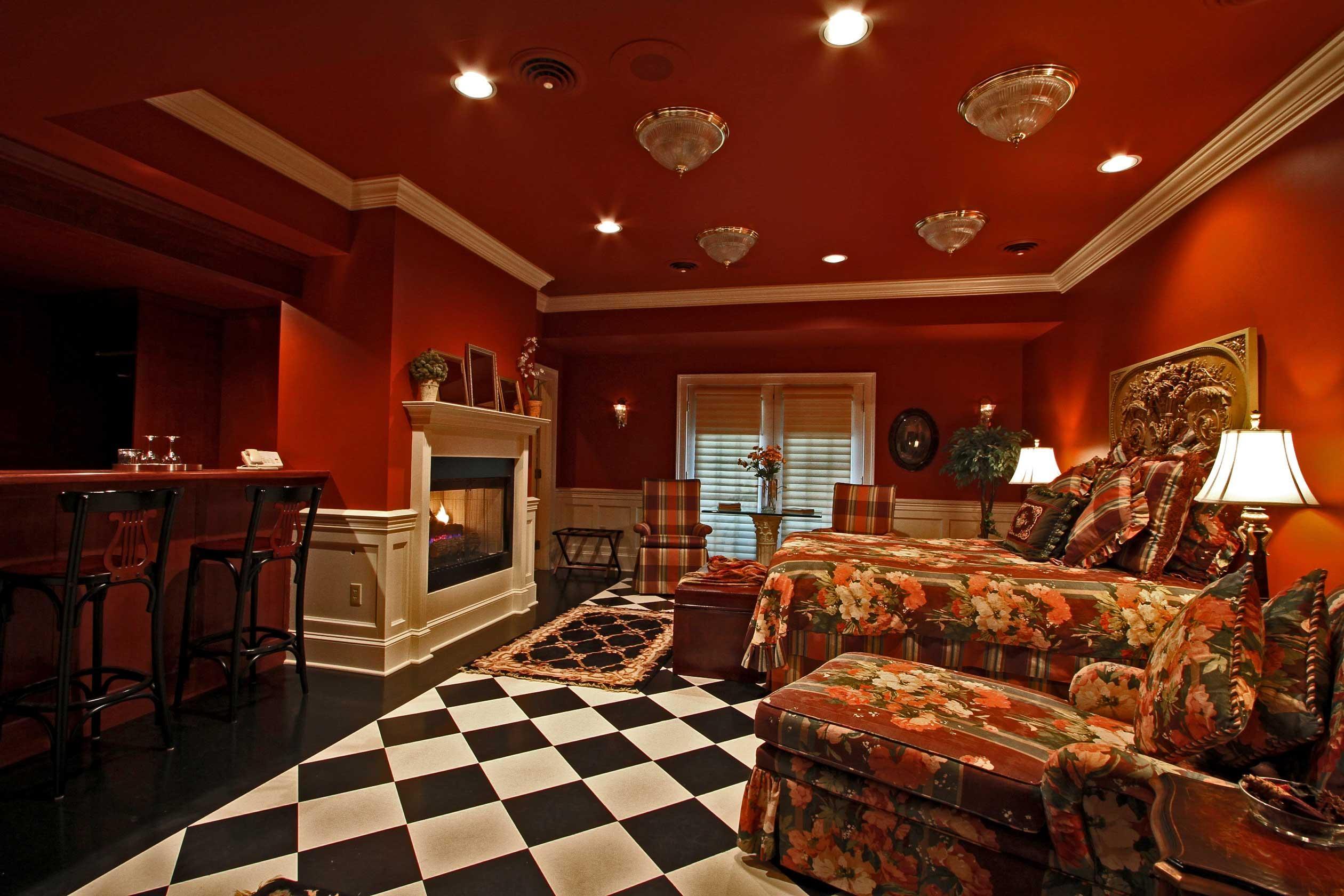 The Red Room - one of 10 luxurious guest rooms