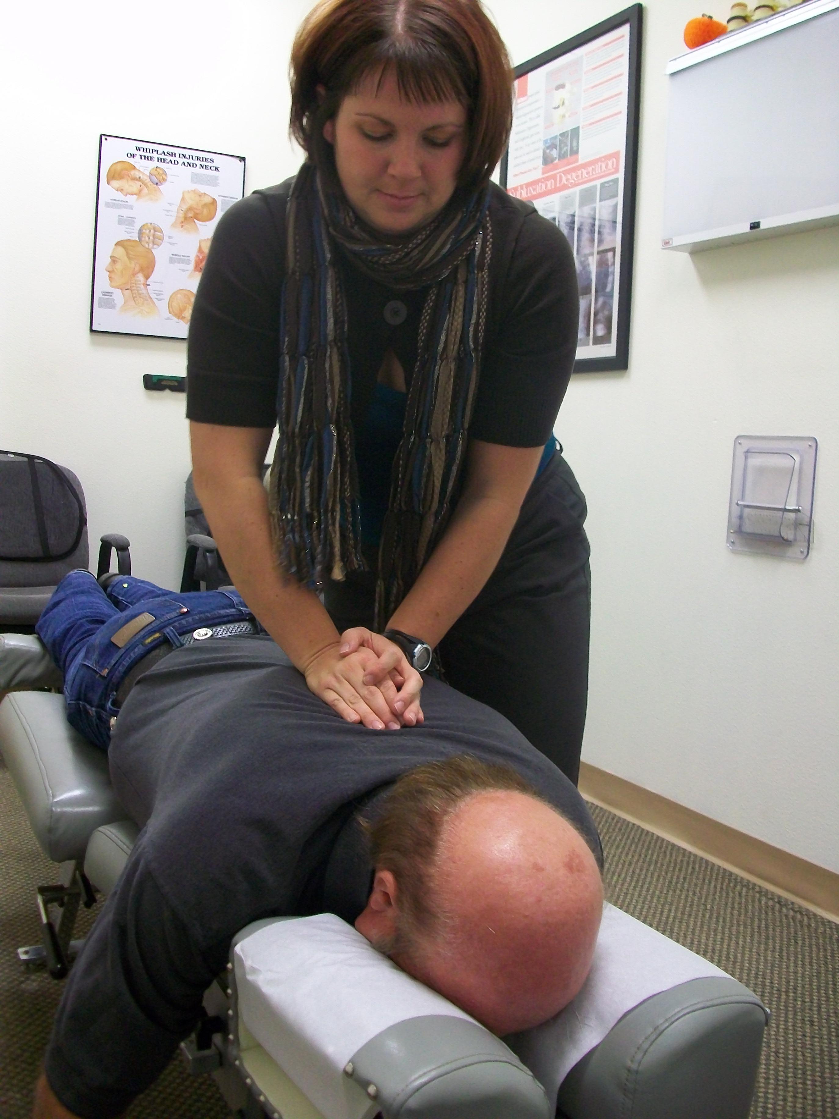 Dr. Althoff performing an adjustment.