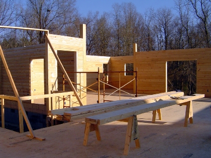 Inside of a Log Home, in process