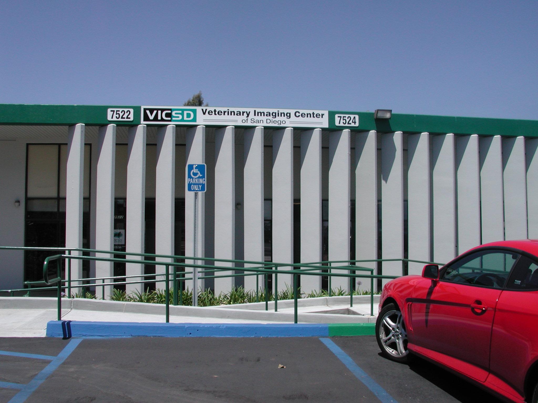 VICSD is located at 7522 Clairemont Mesa Blvd, across from Kearny Mesa Bowl.