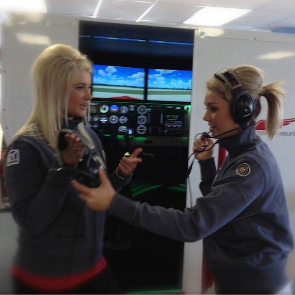 Spencer Girls Demonstrating Bose Headsets