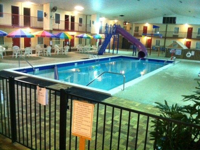 Heated Pool with water slide, water canon, floor sprinklers