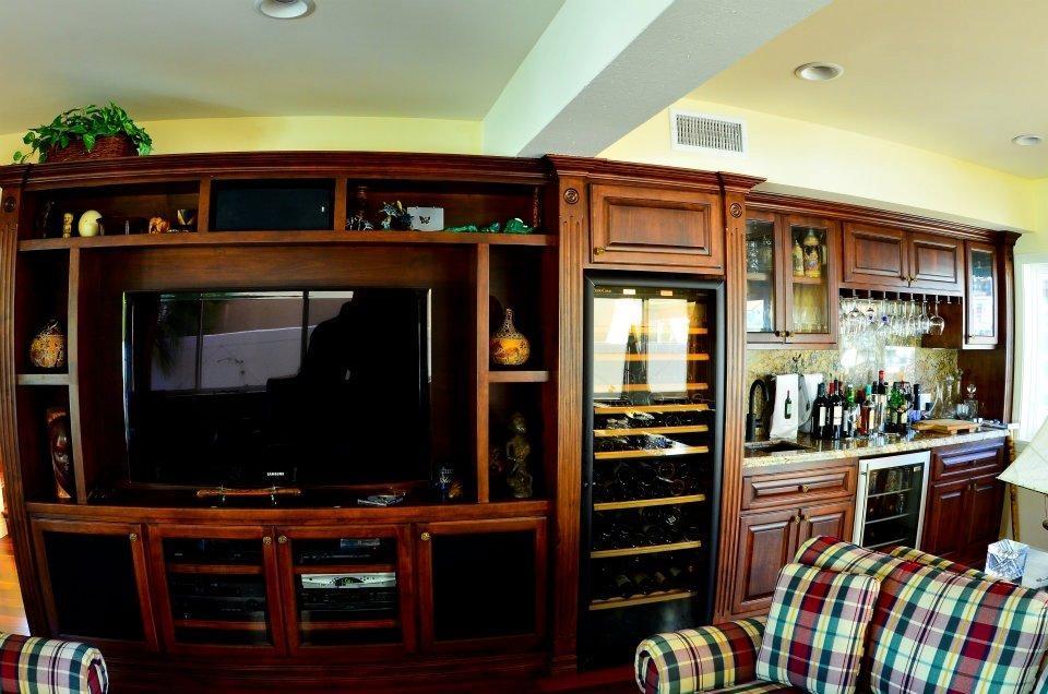 Custom wet bar and TV cabinet