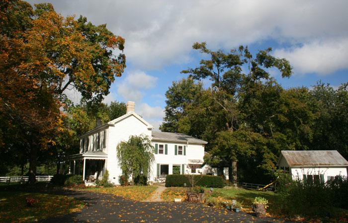 The rennovated 1870s-vintage farmhouse offers all the comforts of home plus free wifi, friendly cats, dog & horses.