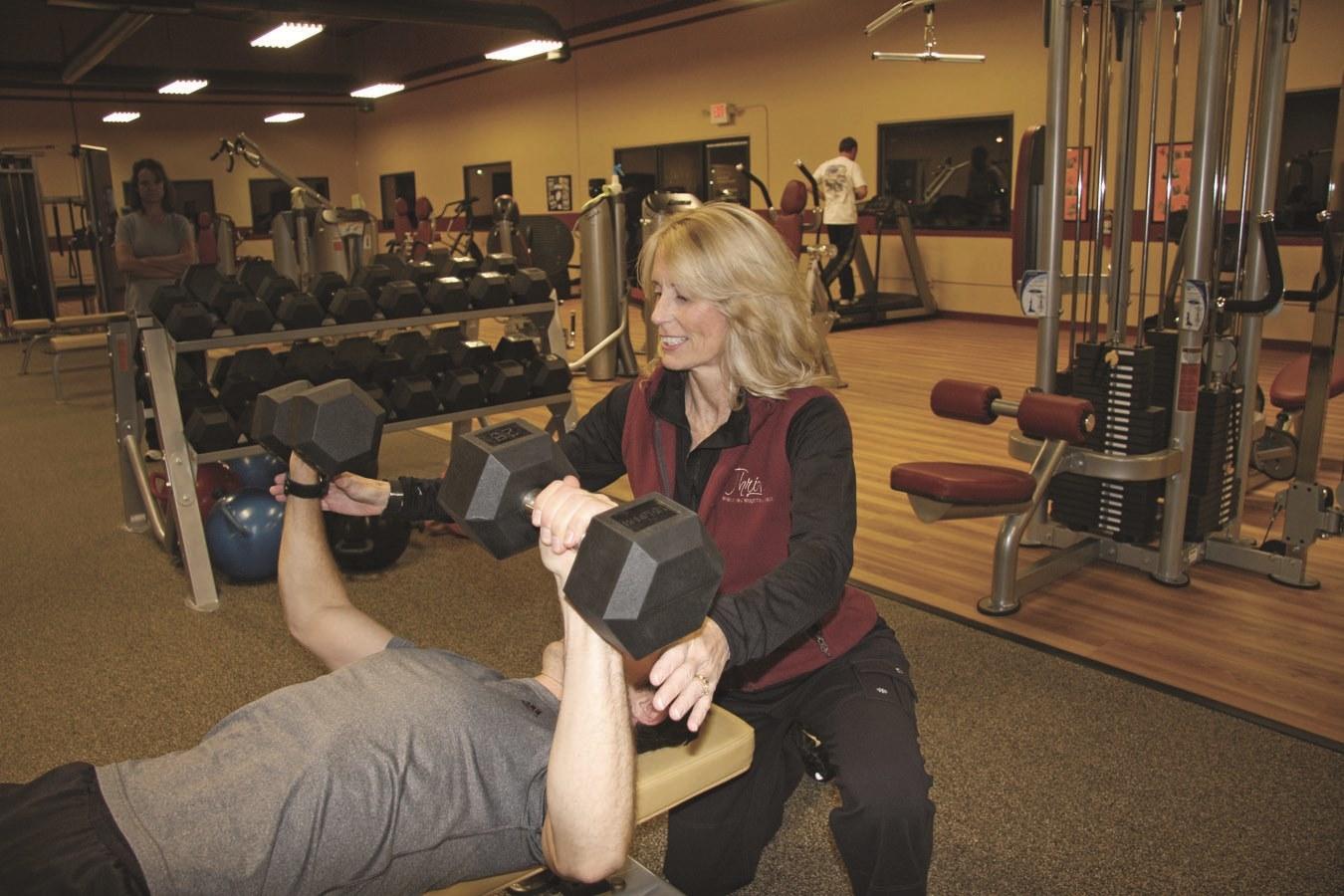 Personal trainers will assist you