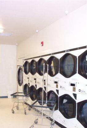 Shot of laundromat dryers at Watsonville CA laundromat PJ's Wash