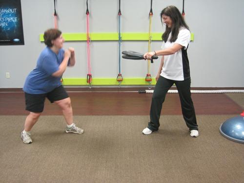 Boxing with your Personal Trainer helps in keeping you fit at Fitness Together in Chagrin Falls.