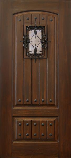 GlassCraft Door's Premium Fiberglass with Florentine Speakeasy and Clavos