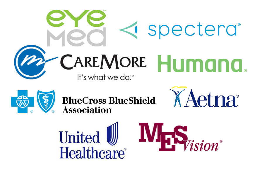 Vision Insurance We accept most Vision Insurances, such as Blue Cross/Blue Shield,Medical Eye Services, MES, Spectera, United Healthcare, Humana, Aetna, Caremore and Eyemed. We accept other insurances too, so give us a call!