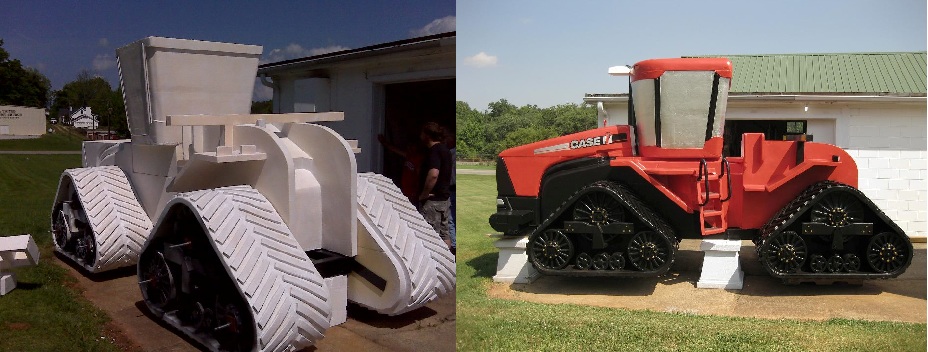 A tractor used as an advertising prop