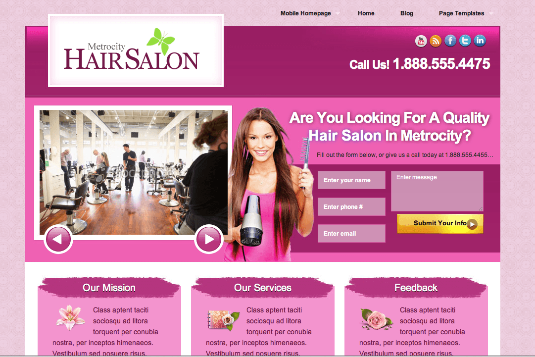 Hair Salon Local Business Website Example