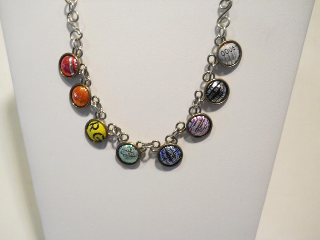 Christy Fisher soda can parts necklace