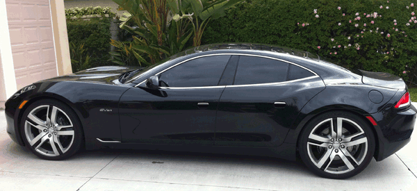 Fisker electric car with window tinting