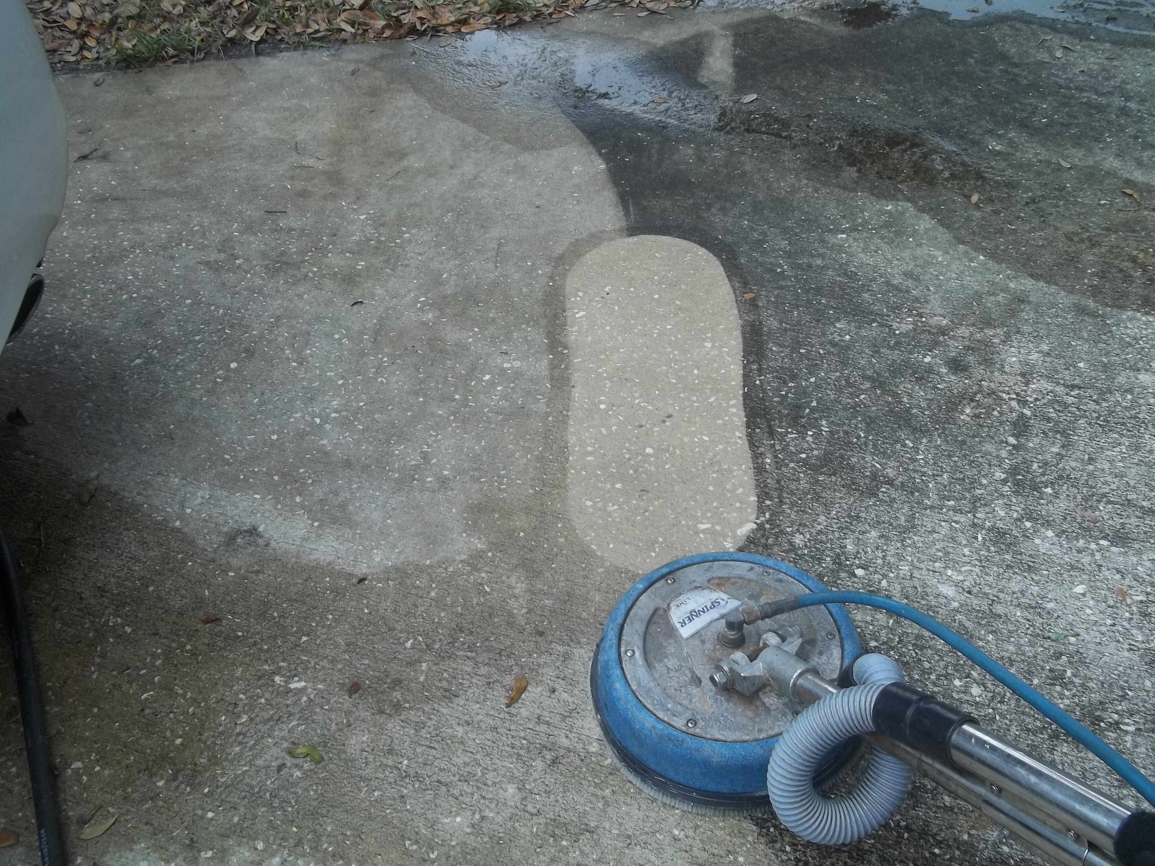 WOW! This shows the awsome cleaning power of of Tile Cleaning System! Notice where the custome stopped with his pressure washer:)